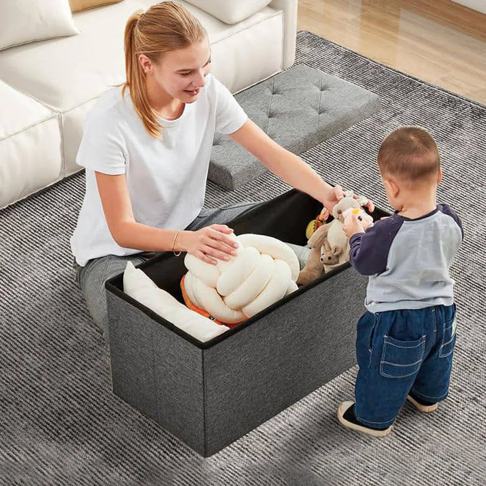 Multi-functional Home Large Size Storage Box Three-seat Storage Stool