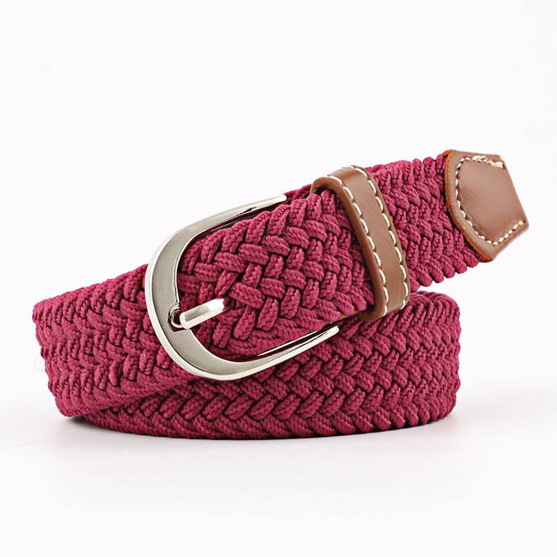 Unisex Canvas Belt - Elastic Woven Waist Belt for Students