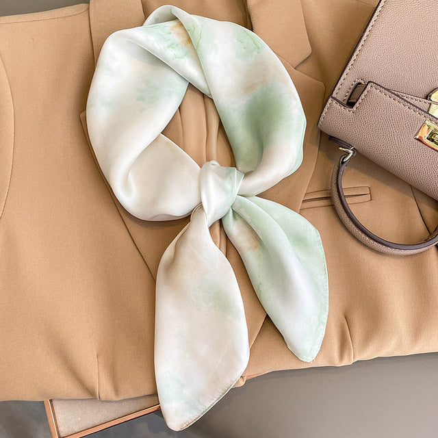 Luxury Silk Satin Scarves for Women - 70x70 cm Square
