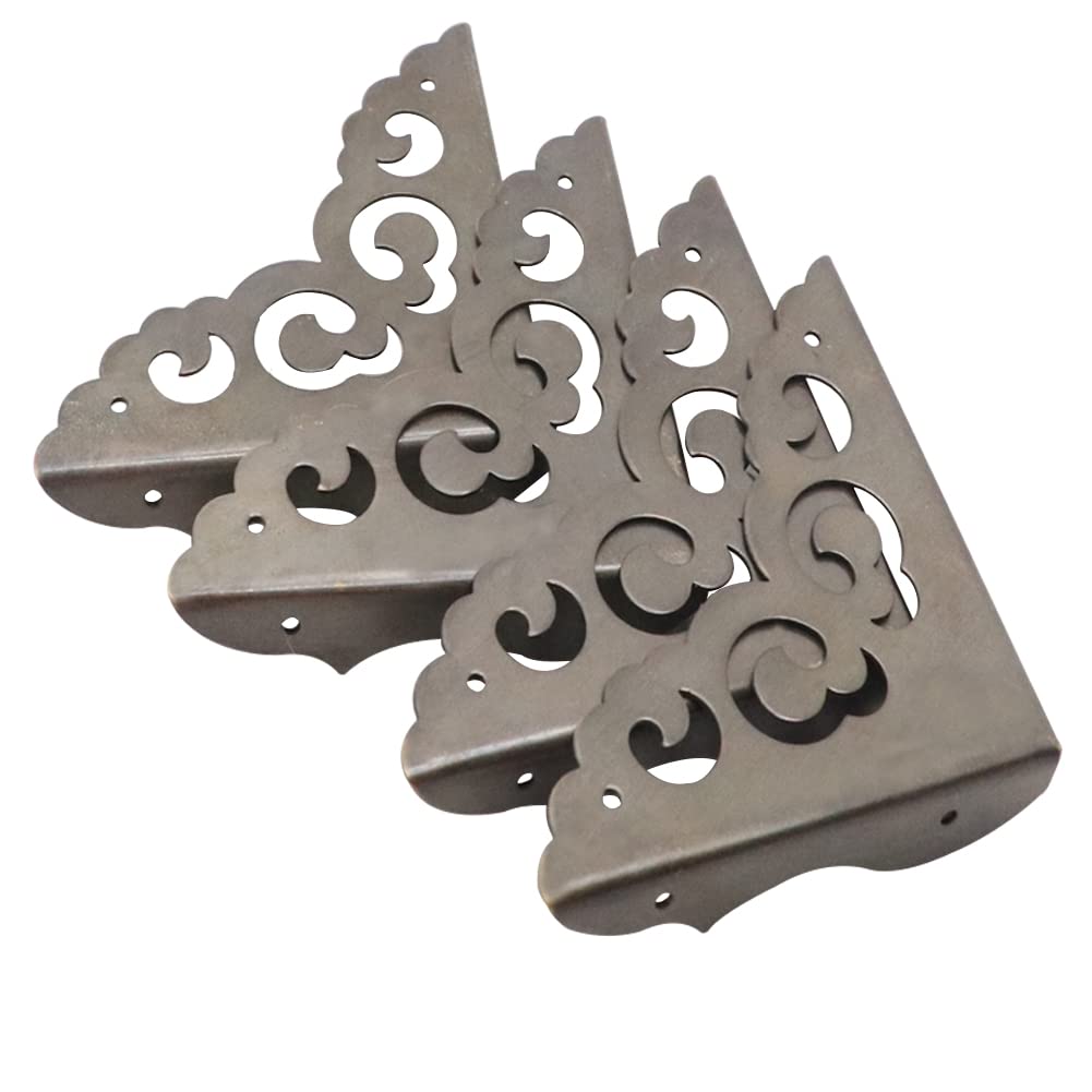 Furniture Corner Protector JfwuHap Metal Edge Safety Furniture Bumpers Corner Guard Pack of 4 (Antique Bronze)