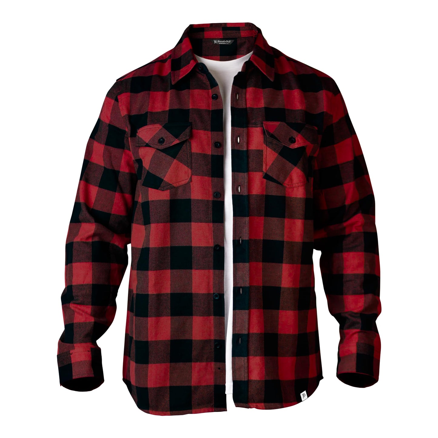 Journeyman Mens Midweight Regular Fit Buffalo Plaid Flannel (US Alpha XX-Large Regular Regular Red)