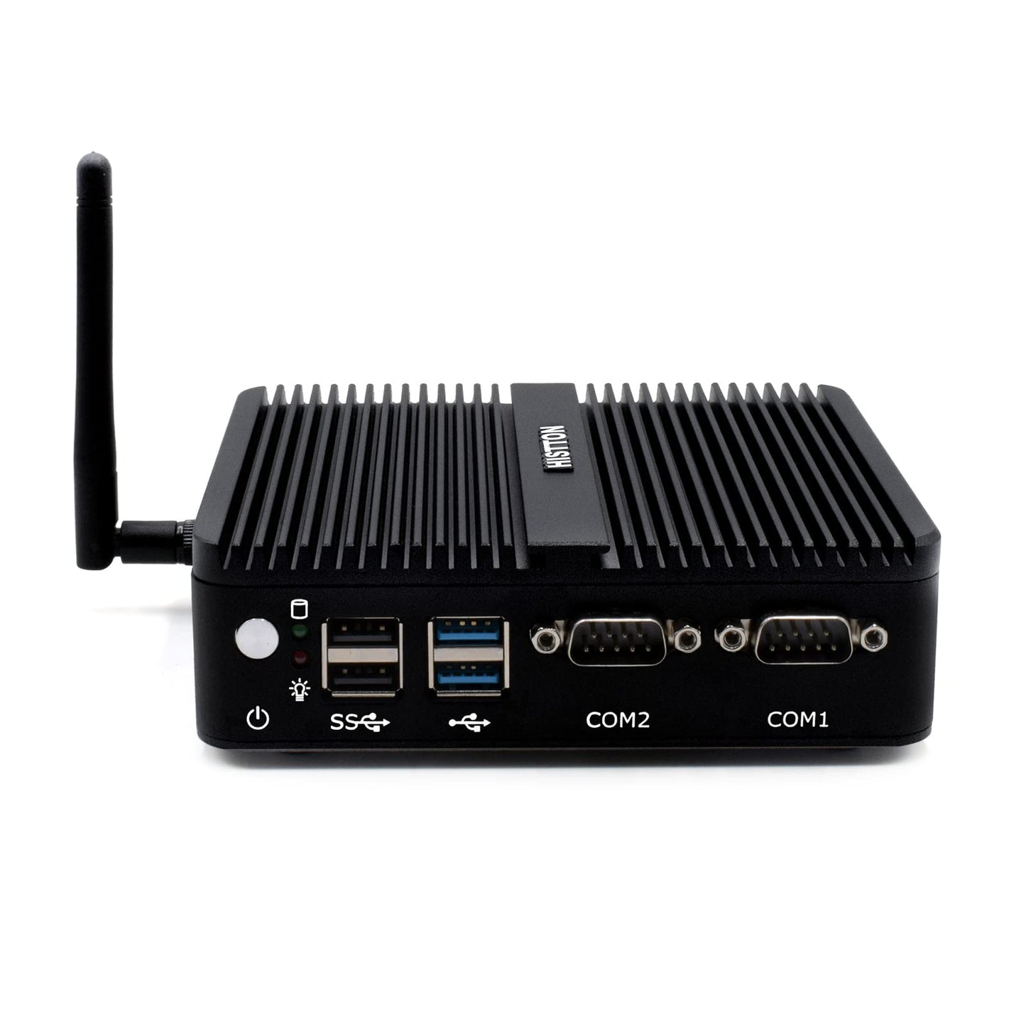 HISTTON Fanless Mini PC Industrial PC Celeron J4125 DDR4 8GB RAM 128GB SSD Micro PC 2 LAN WiFi BT4.0 Industrial Mini PC with 2 RS232 COM HD/VGA Port 2X USB3.0 Mini Desktop PC Windows 10 Pro
