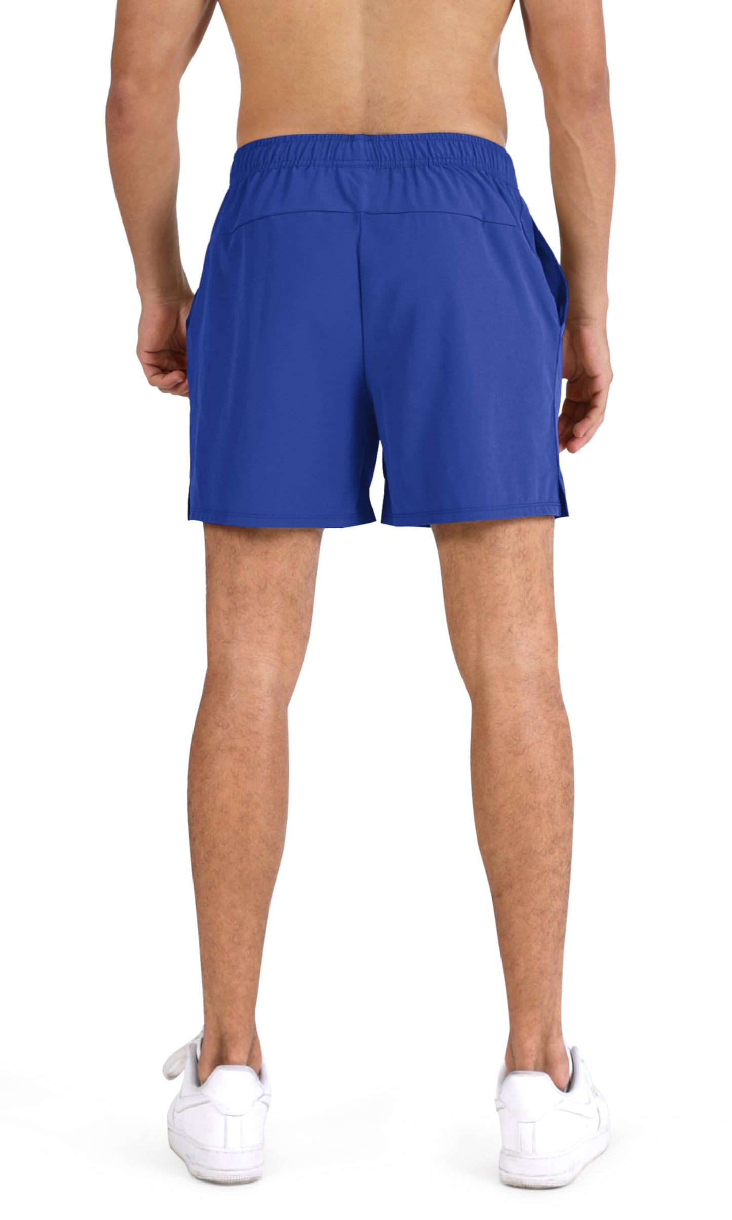 ODODOS Mens Athletic Shorts with Pockets 5" Quick Dry Lightweight Workout Gym Running Shorts Royal Blue Medium