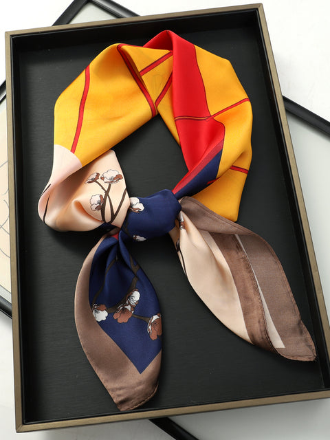 Luxury Silk Satin Scarves for Women - 70x70 cm Square