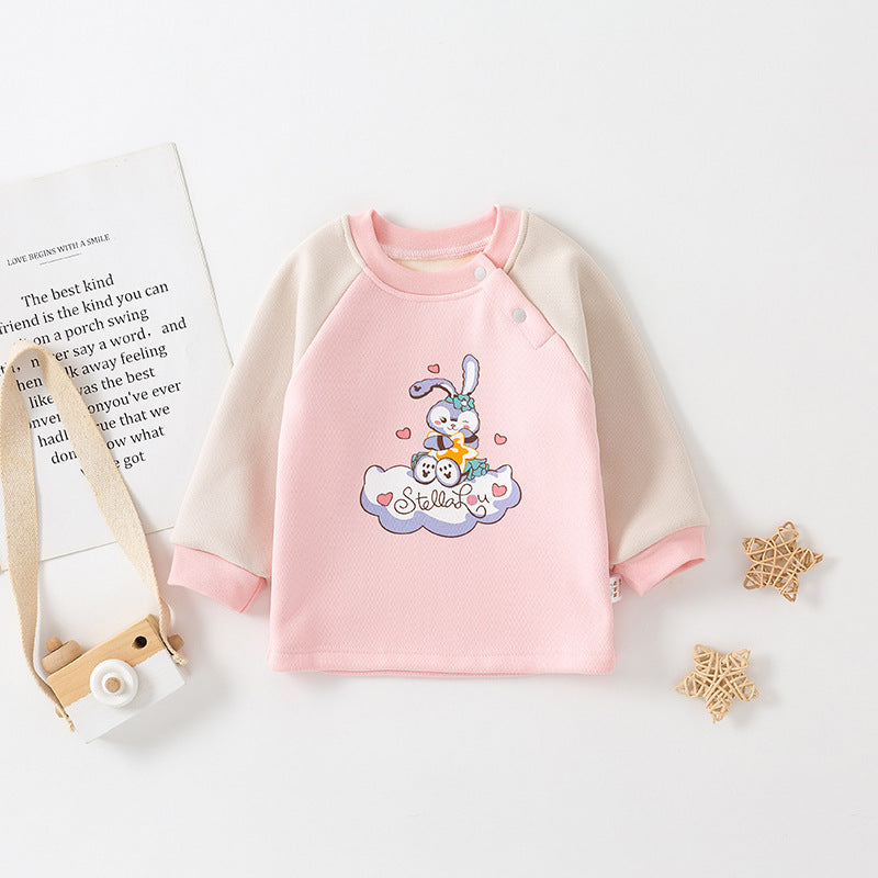 Baby Autumn Winter Warm Fleece Long Sleeve T-Shirt
