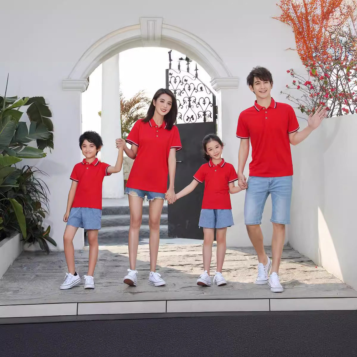 Customizable High-End Family Matching Polo T-Shirts