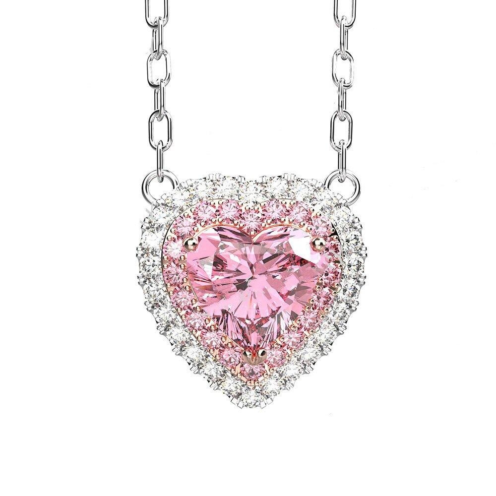 Fashion Minimalist Heart-Shaped Necklace with Diamonds