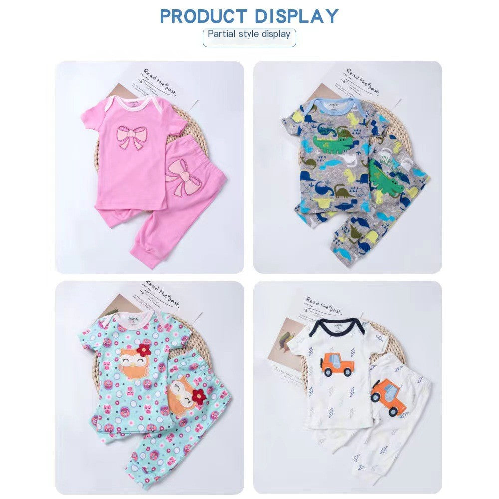 Baby Envelope Neck Short Sleeve T-Shirt & Pants Set