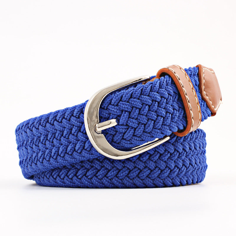 Unisex Canvas Belt - Elastic Woven Waist Belt for Students