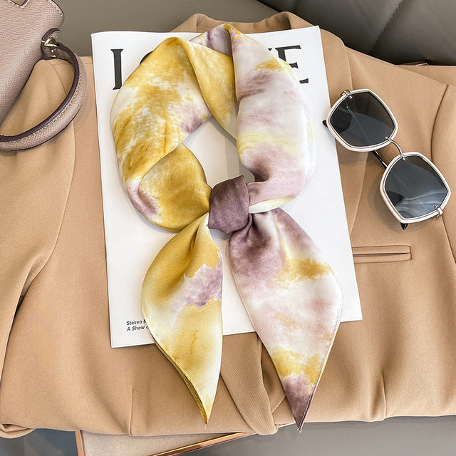 Luxury Silk Satin Scarves for Women - 70x70 cm Square