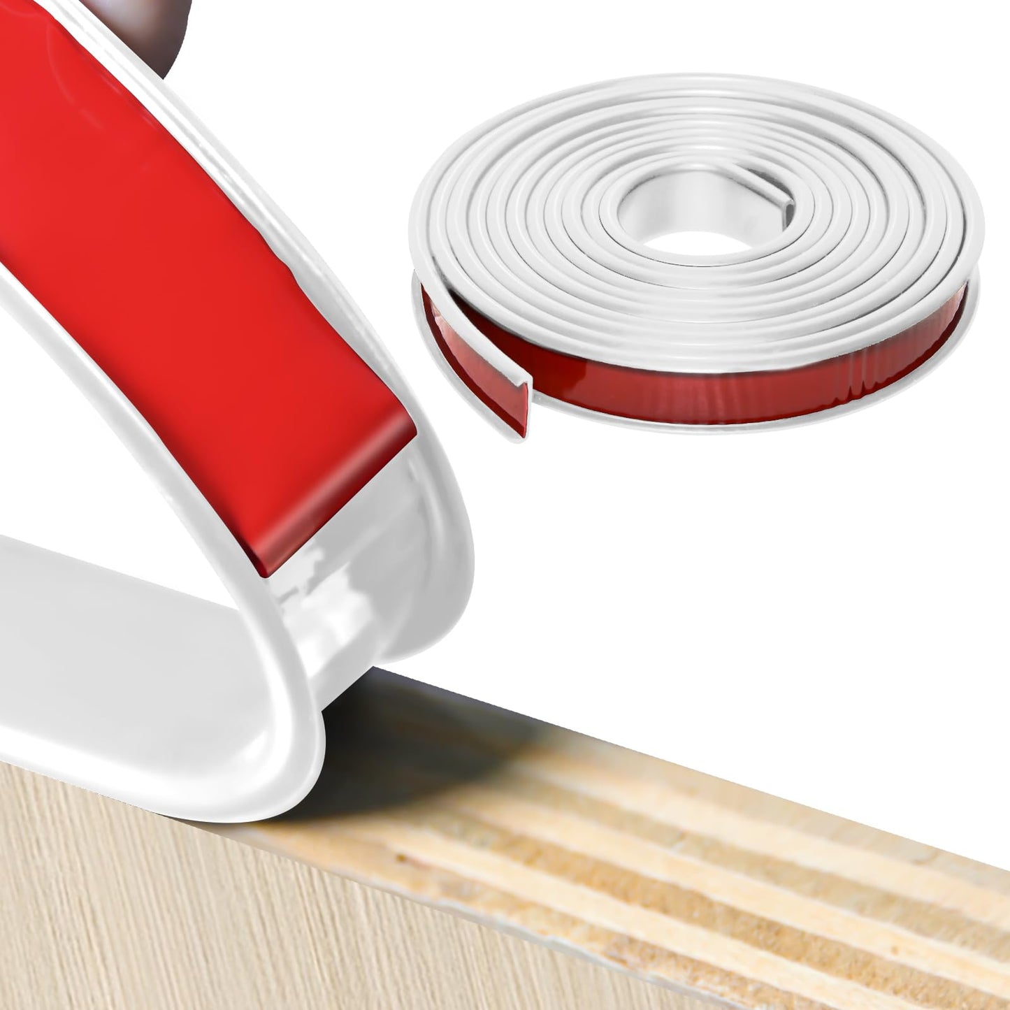 U-Shape Furniture Edge Banding 9.8ft Self Adhesive TPE Flexible Baby Safety Edge Protector DIY Furniture Edge Trim for Table Cabinet Furniture Restoration 20mm White