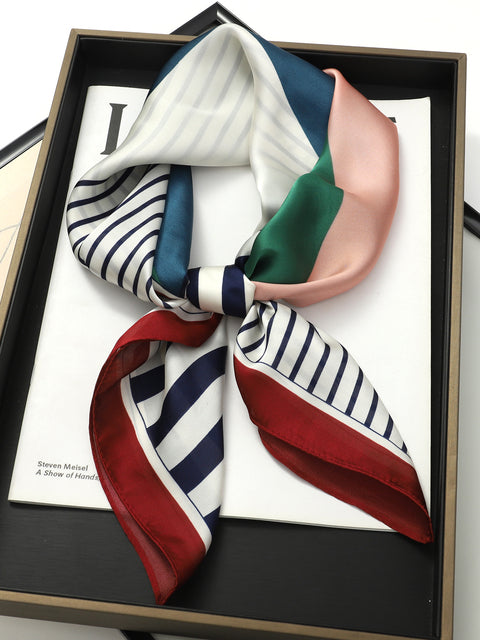Luxury Silk Satin Scarves for Women - 70x70 cm Square