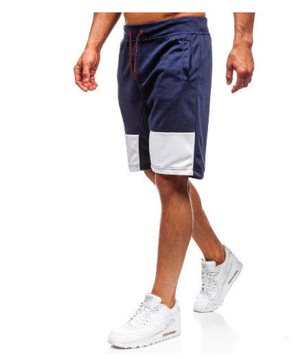 Fashion Stitching Drawstring Athletic Shorts