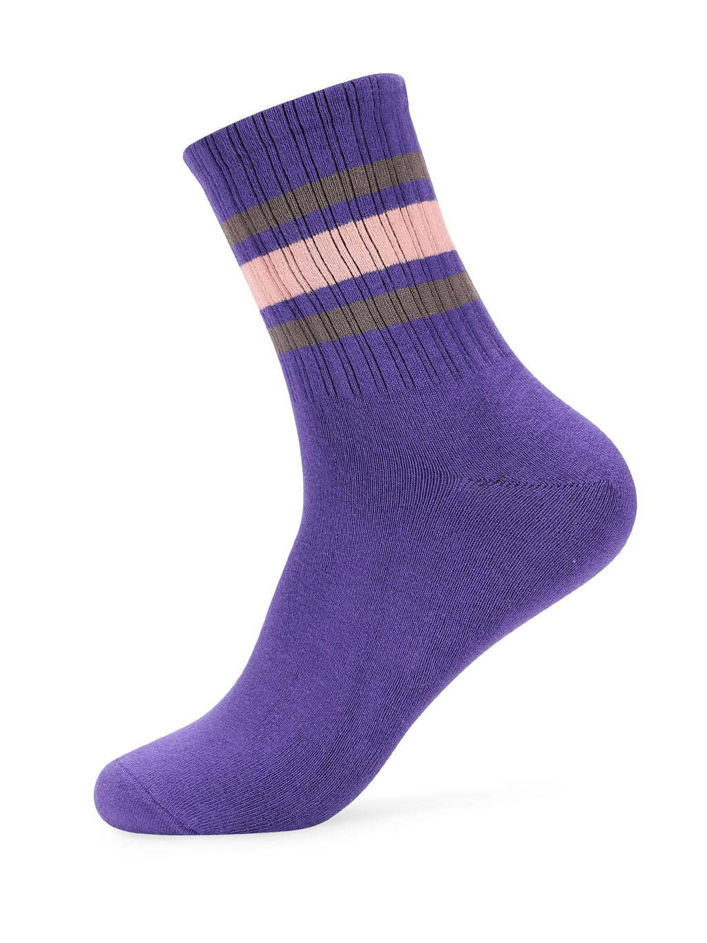 Forony Women Hot Pink Socks Tube Socks for Women Womens Cotton Crew Socks Anti Stink Lightweight Striped Socks