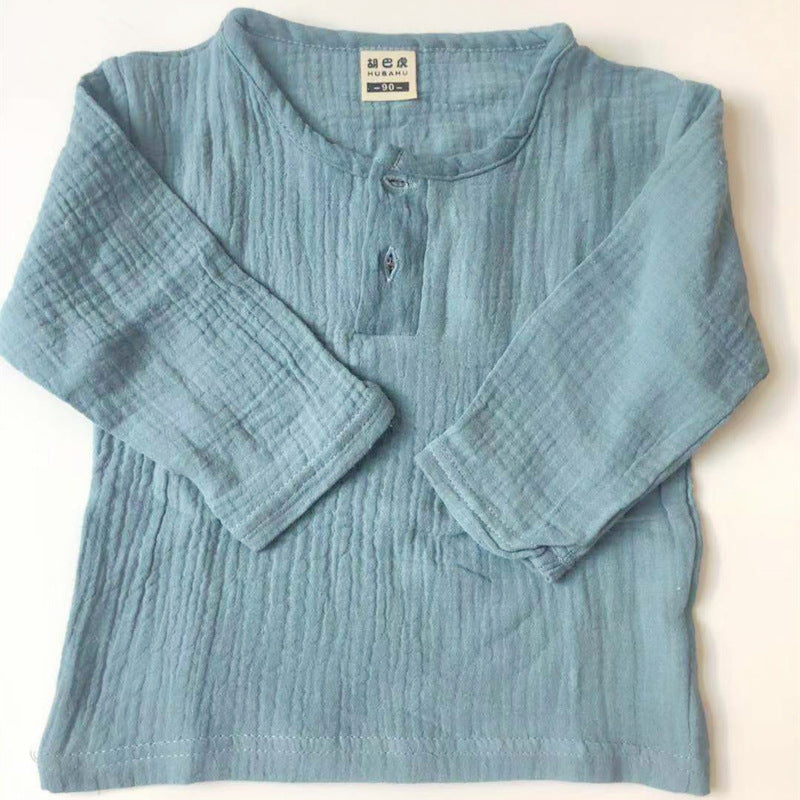 Boys' Short-Sleeve Cotton Linen T-Shirts for Kids