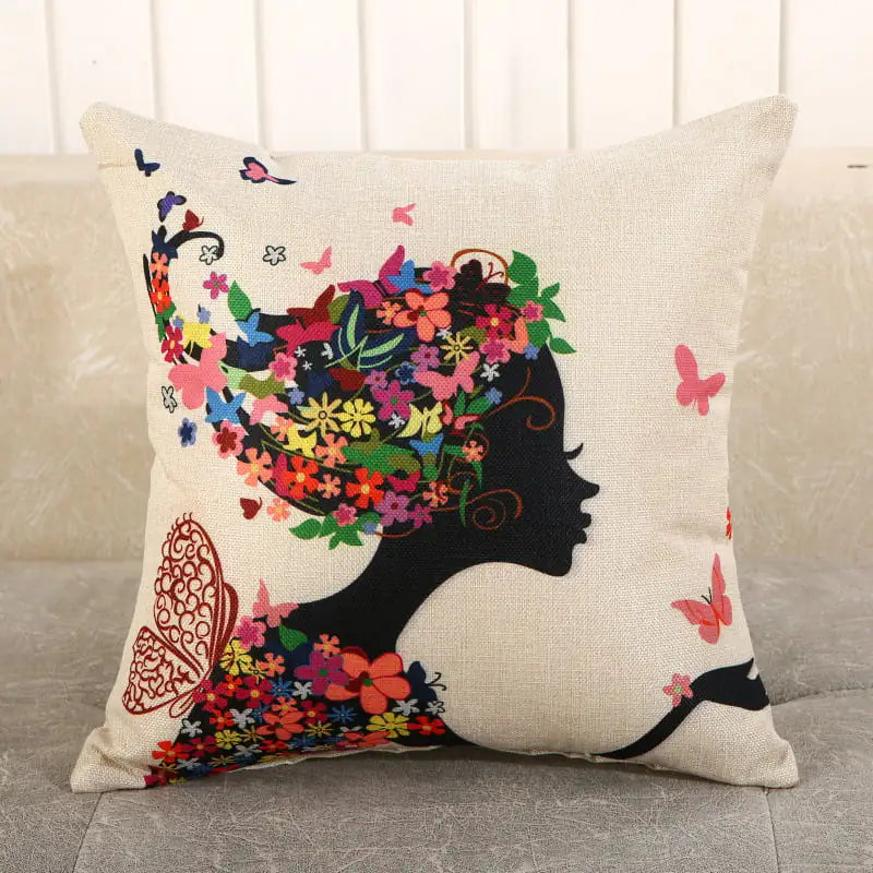 Linen Printed Pillows for Car and Couch Decoration
