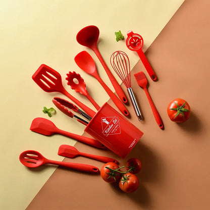 12-Piece Non-Stick Kitchenware Set with Wooden Handle