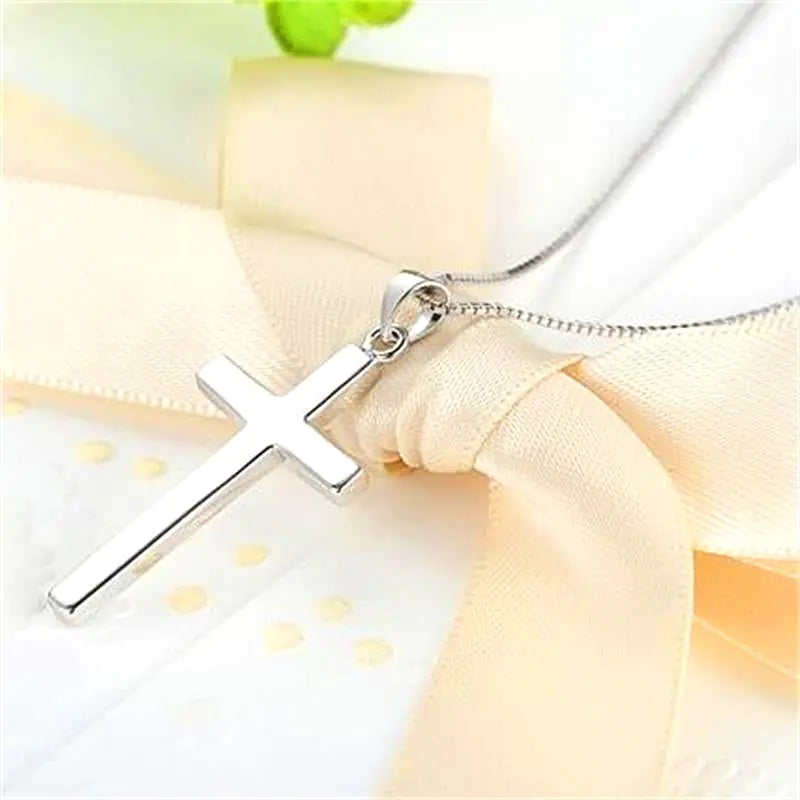 S925 Silver Cross Pendant with Custom Engraving