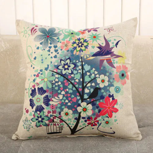 Linen Printed Pillows for Car and Couch Decoration