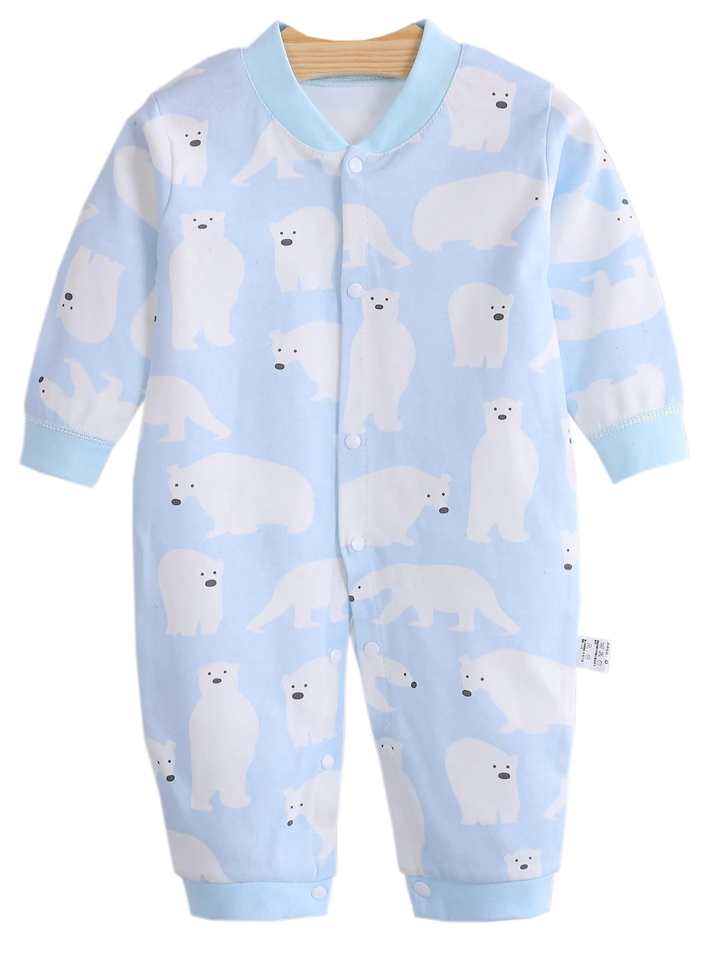 Unisex Baby Bodysuits Long-Sleeve One-Pieces 100% Organic Cotton Romper Jumpsuit 9-12 Months Polar Bear