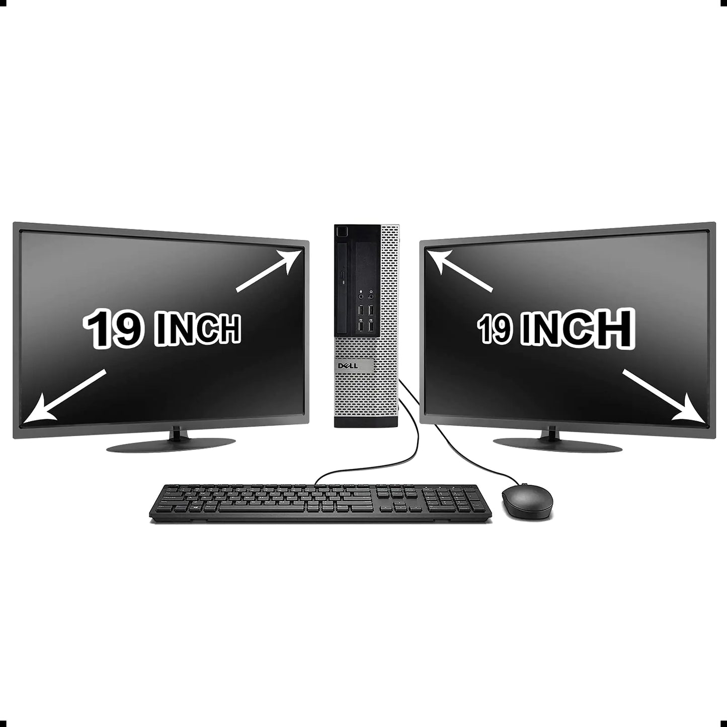 Dell Optiplex 790 Core i5 3.1GHz 1TB Hard Drive 16GB Memory Windows 10 x64 Dual 19 Monitors (Renewed)