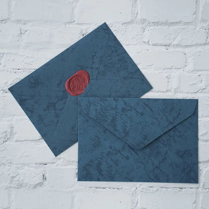 Handmade Blue Cowhide Envelopes for DIY Invitations
