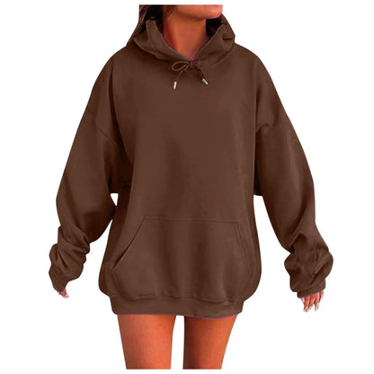 Purple Hoodie Women Oversized Hoodies Casual Long Sleeve Fleece Pullover Winter Plus Size Drop Shoulder Pocket Sweatshirts Trendy Hoodies Plus Size