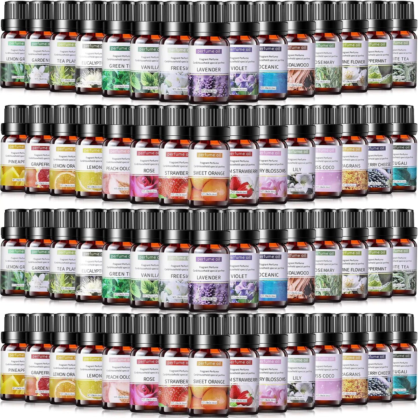 Nuanchu 90 Essential Oils Set 10ml Natural Essential Oils Aromatherapy Essential Oil Kit for Diffuser Humidifier Aromatherapy Oils for Candle Bath Bombs Making