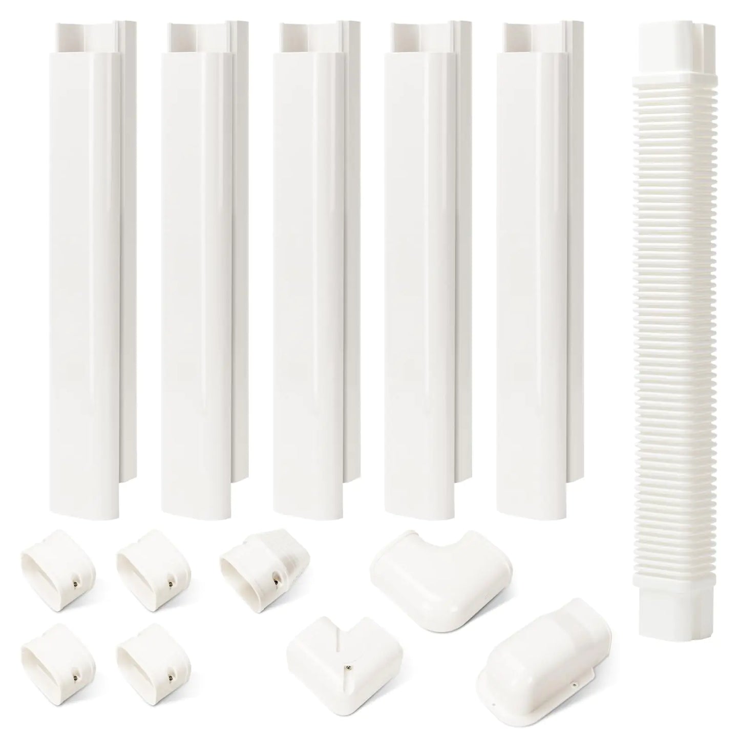 HOXHA Mini Split Line Set Cover Kit 3" W 10Ft L Air Conditioners Decorative PVC Slim Line Cover for Central AC & Heat Pumps Systems Tubing Cover