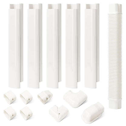 HOXHA Mini Split Line Set Cover Kit 3" W 10Ft L Air Conditioners Decorative PVC Slim Line Cover for Central AC & Heat Pumps Systems Tubing Cover