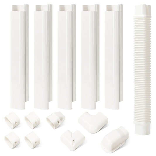 HOXHA Mini Split Line Set Cover Kit 3" W 10Ft L Air Conditioners Decorative PVC Slim Line Cover for Central AC & Heat Pumps Systems Tubing Cover