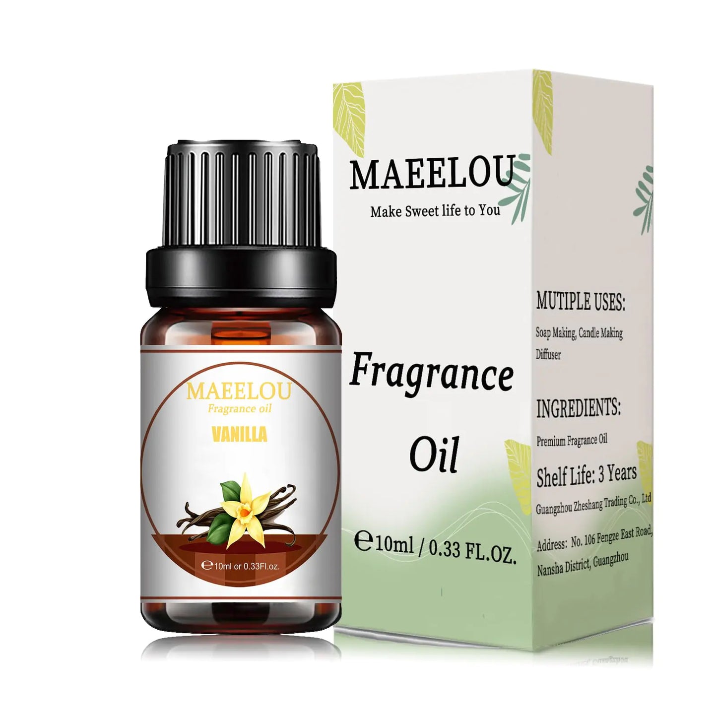 MAEELOU Vanilla Fragrance Oils 0.33 Fl Oz Essential Oils for Diffuser for Humidifiers Long Lasting Scented Oils for DIY Candle and Soap Making Gift for Friend 10 ml