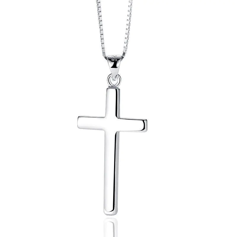 S925 Silver Cross Pendant with Custom Engraving