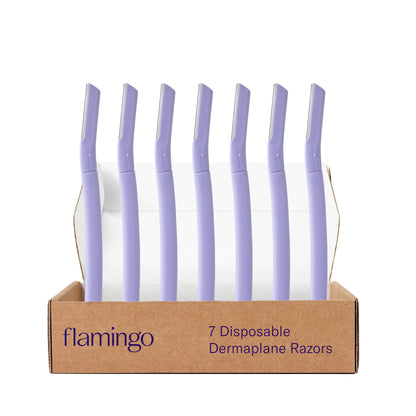 Flamingo Dermaplane Razors 7 Single Blade Disposable Dermaplane Razors for Women