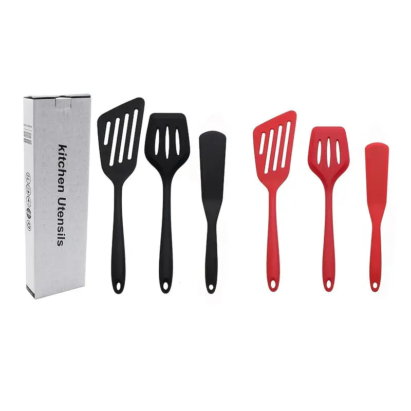3pcs Silicone Kitchenware Set: Frying & Pizza Shovels