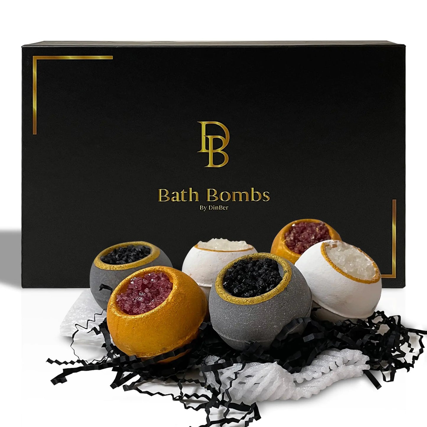 DINBER Bath Bombs 6pc Luxury Set Gifts for Birthday Best Friend Get Well Soon