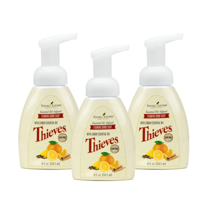 Young Living Thieves Foaming Hand Soap - Cleansing and Refreshing - 3-Pack (8 fl oz Each) - Plant-derived Ingredients - Powerful Moisturizers - Gentle on Hands