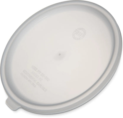 Carlisle FoodService Products Bain Marie Food Container Lid Storage Container Lid Round Lid with Stackable Design for Food Storage Plastic 3.5 Quarts White