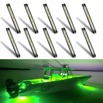 Boaton Marine Led Boat Lights Night Fishing Lights Boat Interior Lights No Drilling Install Boat Deck Lights Courtesy Lights Green