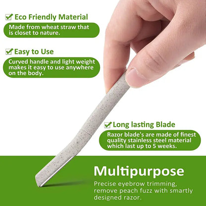 Biodegradable Wheat Straw Eyebrow Razors - 3 Pack