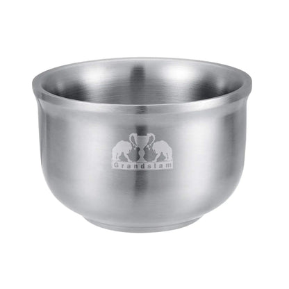 Grandslam Shaving Soap Bowl 304 Heavy Duty Stainless Steel Shaving Lather Bowl for Men Double Layer Heat Preservation Create Rich Shaving Cream and Keep Your Lather Warm