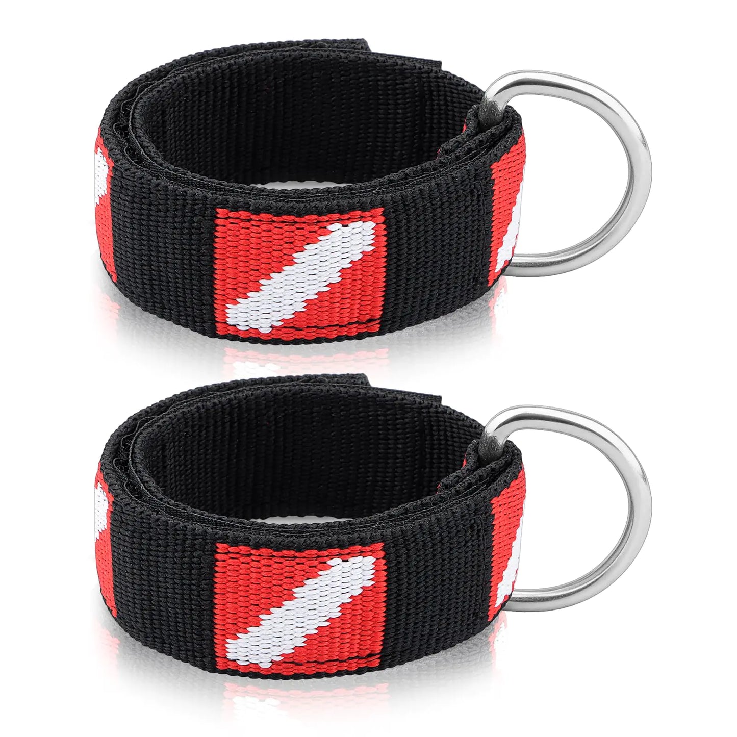 Dawitrly Scuba Diving Wrist Strap Adjustable Wristband with Stainless Steel D Ring Suitable for Scuba Dive Lights Flashlights Cameras Compass Dive Slates for Scuba Divers and Snorkelers（2 Pack）
