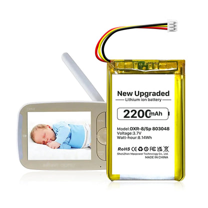 OHZHAO 2200mAh Replacement Battery for Infant Optics DXR-8 Video Baby Monitors SP803048 Lithium Ion Rechargeable Battery 2024 New Upgrade High Capacity Battery