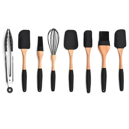 Wooden Handle Silicone Kitchenware Storage Gadgets