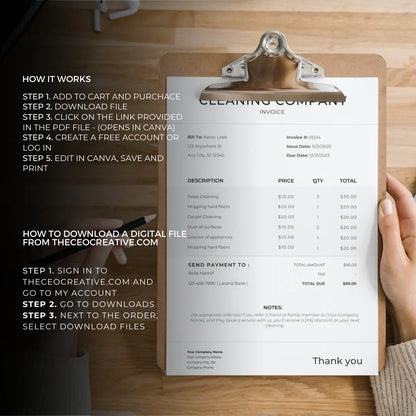 Downloadable Cleaning Business Template