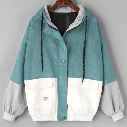 Oversized Corduroy Patchwork Jackets for Women