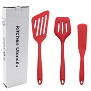 3pcs Silicone Kitchenware Set: Frying & Pizza Shovels