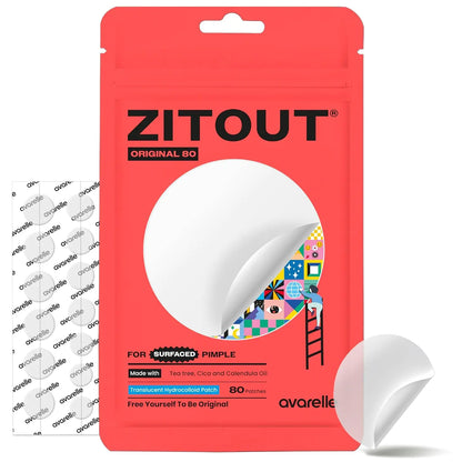 AVARELLE Pimple Patches for Face | ZITOUT™ Hydrocolloid Acne Patches for Covering Blemishes | FSA HSA Zit Patches with Tea Tree Calendula & Cica | HSA Store Eligible Items (12 mm 80 Count)