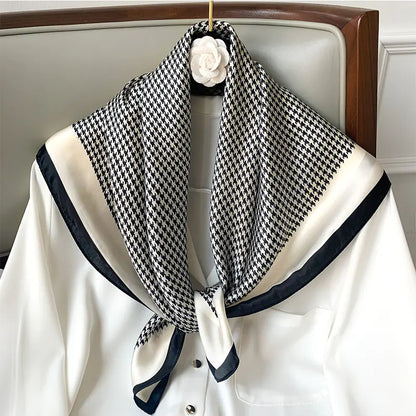 Luxury Silk Satin Women’s Print Scarves 70x70cm