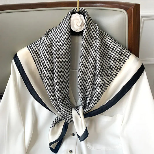 Luxury Silk Satin Women’s Print Scarves 70x70cm